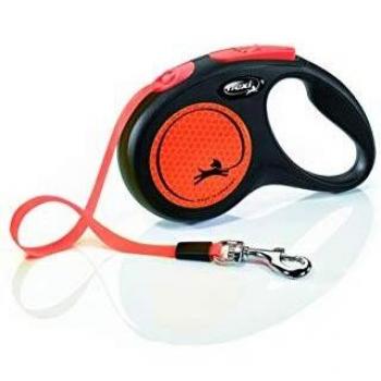 Flexi New Neon Correa Extensible Naranja S para Perros (5m) Cinta
