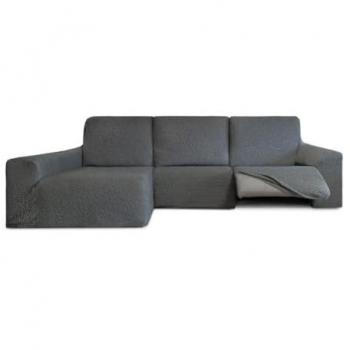 Funda Chaise Longue Relax Brazo Largo Izquierdo Bielástica Eysa ROC Gris Oscuro 180 x 120 x 360 cm
