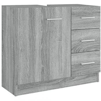 Armario para lavabo de madera contrachapada gris Sonoma 63x30x54cm