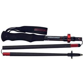 Komperdell Carbon C4 TRAILSTICK Vario-Folding Compact Bastón, Adultos Unisex, Negro, S
