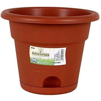 Greentime Eco 54048 Maceta con Plato, 20 cm