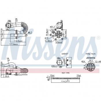 Elemento enfriador NISSENS 989453 para reciclaje de gases de escape, compatible con RENAULT Mégane, Scénic, Clio, Kangoo, Captur, Laguna, Modus, Twingo y Flu
