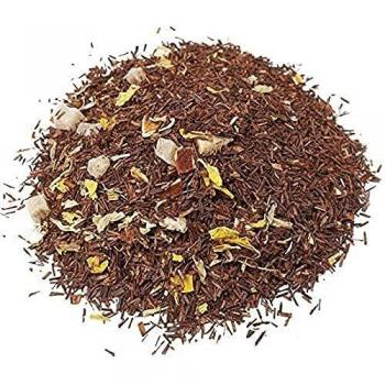 Aromas de Té - Té Infusión Rooibos Brisa Del Caribe Tropical con Piña, Papaya, Trozos de Mango, Raspaduras de Coco, Rosas, Flores de Girasol, Jazmín, Flores de Maíz y Trozos de Vainilla, 100 gr.