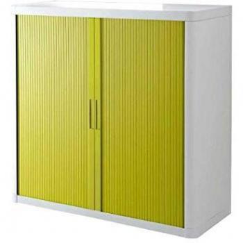 Carro de oficina Paperflow con 2 estantes, blanco y marco color haya, dimensiones 500 x 360 x 550 mm