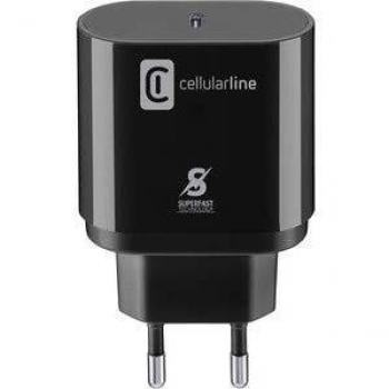 Cargador USB-C Super Rápido 25W para Samsung - Cellularline Negro