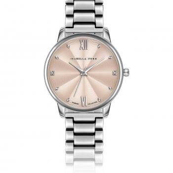 Isabella Ford Skylar Women's Silver Watch - 38mm - Diamonds - Champagne Dial