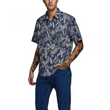 JACK JONES Camisa m/c elron hombre camisa, 12170461, turquesa, M