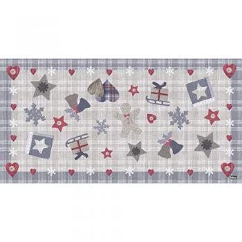Alfombra Vinílica Antideslizante Bells Navideña 40x78 cm, Lavable y Resistente al Calor para Pasillo, Cocina y Salón