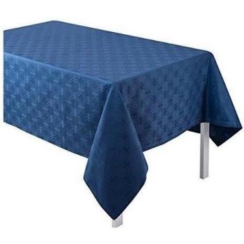Le Jacquard Francais 22550 - Mantel anillos algodón ultramar 320 x 170 cm