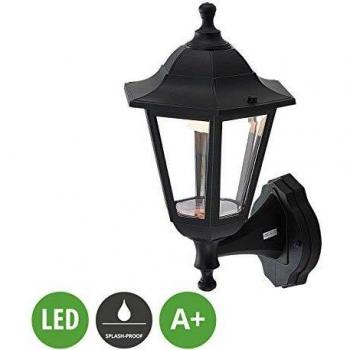 Aplique LED para exterior Lindby Iavo en negro, lámpara de pared LED, 1 llama, hecho de plástico