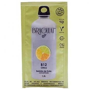 BRAGULAT | Zumo Concentrado B12 Citrics | Bebidas y Refrescos Instantáneas en Polvo | Sin Azúcar y con Vitamina C y B12 | Agua con Sabor a Limón, Naranja y Lima | 15 Sobres