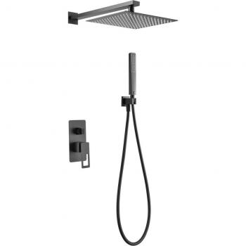 Conjunto de ducha empotrado monomando negro mate Imex Products Suecia