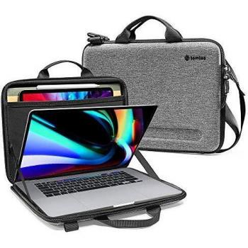 tomtoc Maletín para 16 MacBook Pro M1 Pro/Max A2485 2021 / A2141 2019, 15 MacBook Pro Antiguo A1398, 15 Surface Laptop 4 2021, Bandolera Antigoples para Portátil con Bolsillo