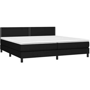 Cama box spring con colchón viscoelástico espuma protector muelles ensacados adaptable acolchado reversible tela negro 200x200 cm