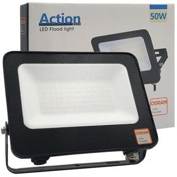 Foco Exterior LED Slim 50W Negro, 5500Lm, IP65, Luz Fría 5700K para Jardín, Terraza, Garaje y Patio