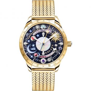 Thomas Sabo Cosmic Amulet Gold Stainless Steel Watch with Black Dial and Zirconia