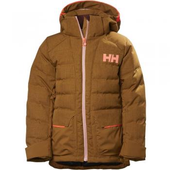 Helly Hansen Jr Leah Down Jacket Abrigo, Niños, Marrón, 8 Años