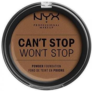 NYX Professional Makeup Polvos de sol Can't Stop Won't Stop Full Coverage Powder Foundation, Acabado mate, Control de brillos, Larga duración, Fórmula vegana, Tono: Cappucino