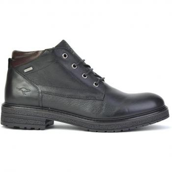 Botines de hombre Kangaroos 494-11 en piel negra con cordones y suela resistente.