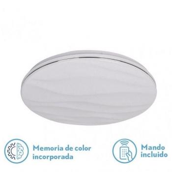 Plafón LED redondo blanco/cromo Wellington 72W 5616lm con mando a distancia y regulación de intensidad, temperaturas de color 3000-4000-6500k