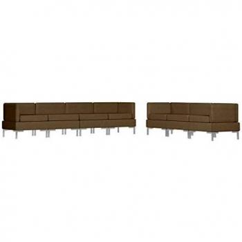 vidaXL Juego de Sofás 7 Piezas Cama Asiento Interior Conjunto Sala de Estar Oficina Longue Consola Chaise Dormitorio Recibidor Soporte Tela Marrón