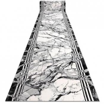 Alfombra de Pasillo Moderna RUGSX TULS 51210 Mármol Antracita 80x380 cm