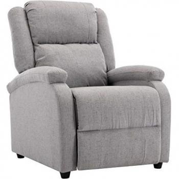 vidaXL Sillón Reclinable para TV de Tela Salón Comedor Casa Hogar Sofá Silla Habitación Dormitorio Mobiliario Muebles Decoración Asiento Gris Claro