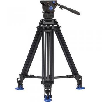 Benro BV4PRO 3-Section Aluminum Video Tripod Kit with BV4 Video Head and Mid-Level Spreader, Max Load 4kg