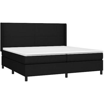Cama box spring con colchón tela negro 200x200 cm