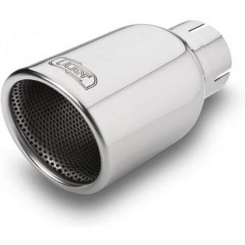 Escape deportivo ULTER N1-90RS/50 con punta de sistema de escape, diseño optimizado para rendimiento, fabricado en acero inoxidable, acabado pulido, diámetro de salida 90 mm, homologación válida para uso en carretera
