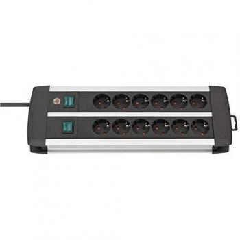 Brennenstuhl Premium-ALU-Line regleta enchufes con 12 Tomas y Interruptor Individual