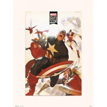 Lámina Marvel 80 Años Vengadores 40x30 cm