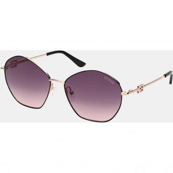 Guess Oversized Geometric Metal Sunglasses for Women - Black/Multicolor