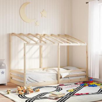 Cama infantil con techo 80x200 cm madera maciza de pino Vidaxl Marrón