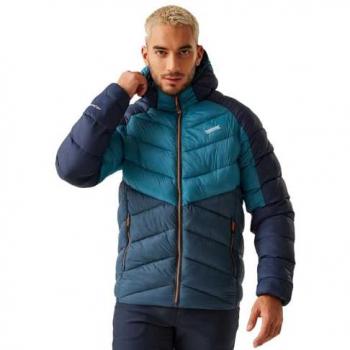 Regatta Men's Lightweight Insulated Water-Repellent Hooded Jacket - Moroccan Blue/Moonlight Denim, Size 3XL