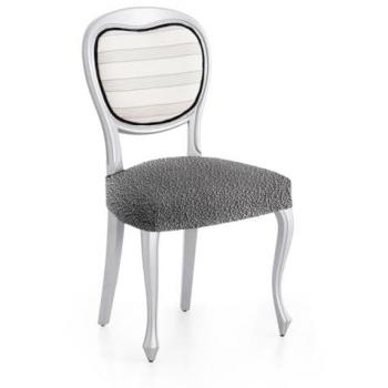 Funda Bielástica para Silla Sin Respaldo Pack 2 Gris Oscuro 50x50 cm