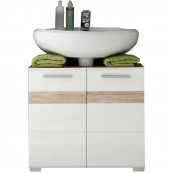 trendteam smart living Armario bajo de lavabo para baño Set One, 60 x 56 x 34 cm, con cuerpo en roble San Remo claro