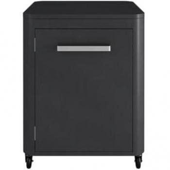 Mesa rodante Cozze® para Plancha 640, acero inoxidable/negro, con espacio de almacenamiento y ruedas con freno, 83 x 60 x 64 cm