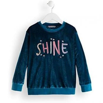 Marca Amazon - Red Wagon Shine Embroidered, Sudadera para Niñas, Azul