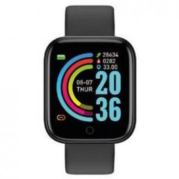 Reloj Inteligente L8 Negro con pantalla táctil, monitor de frecuencia cardíaca, seguimiento de actividad física, notificaciones de llamadas y mensajes, resistencia al agua IP68, batería de larga duración y compatibilidad con iOS y Android