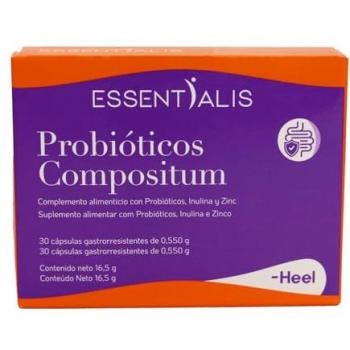 Probioticos Compositum Esenciales 30 Cápsulas Veganas - 25 Cepas, 20 Mil Millones UFC, Salud Gastrointestinal y Prebiótico con Zinc