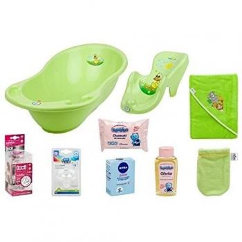 tega Baby grande Set de baño bañera Asiento de baño toalla con capucha babyöl uvm Lime