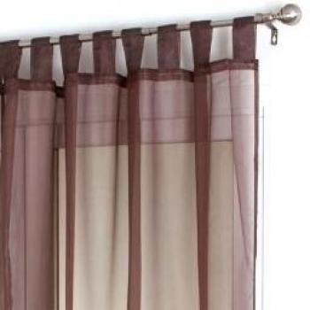 Lote de 2 visillos con trabillas - Listos para colgar 140 x 240 cm - Color MARRÓN CHOCOLATE