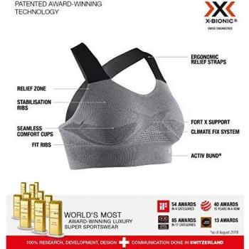 X-Bionic Sujetador Sport Energizer 4.0 Victoria Gris, XS