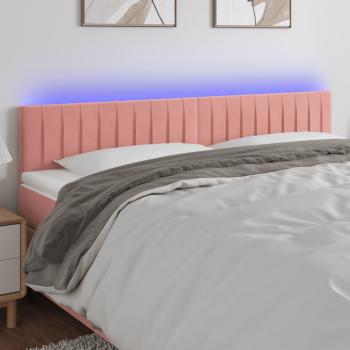 Cabecero Led Rosa 160x5x78/88 cm en Terciopelo