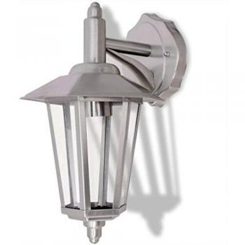vidaXL Lámpara de Pared Luz Descendente de Exterior Cuerpo Iluminación Ambiental Patio Aire Libre Terraza Bombilla de Acero Inoxidable