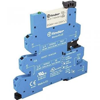 Finder Relé Modular 39 Series, SPDT, 240V AC/DC para Carril DIN con 1 contacto inversor y tecnología push-in