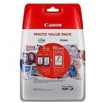 Canon PG-545XL+CL-546XL Valuepack tinta BK XL+Tricolor XL Impr. Inyeccion tinta PiXMA MG2150-2155-2250-2255-3150/55-3250/55-3550-3650-3650S-4150-4250-MX375-395-435-455-475-515-525-535S-TS5150-5151