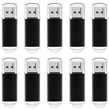 Memorias USB 4GB, TOPESEL Pendrives 10 Piezas USB 2.0 Stick Llave USB Flash Drive, Pack de 10 Unidades Negro