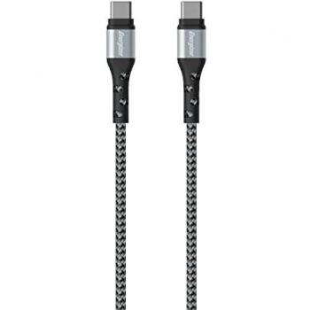 Cable USB-C trenzado Energizer 2 m alta resistencia plata y negro